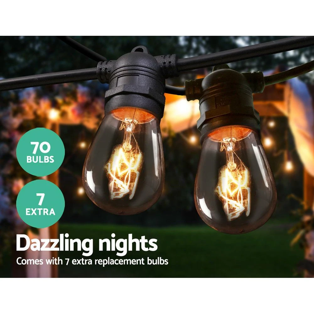 65m LED Festoon String Lights Outdoor Christmas Wedding Waterproof Garden Decor 4 65m LED Festoon String Lights Outdoor Christmas Wedding Waterproof Garden Decor - Image 2
