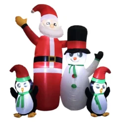 Festiss 1.8m Santa Snowman And Penguin Greeting Christmas Inflatable With LED FS-INF-14