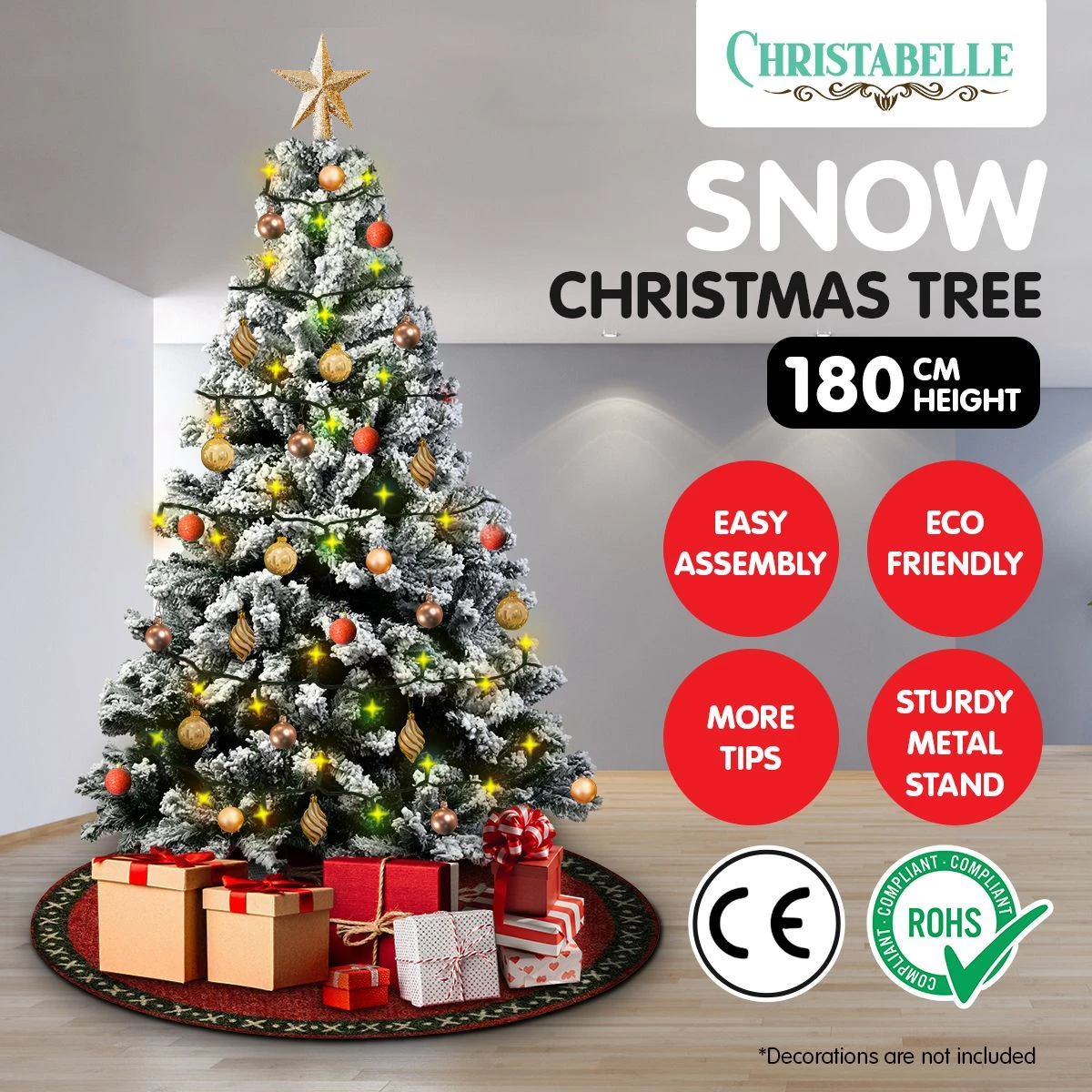 Christabelle Snow-Tipped Artificial Christmas Tree 1.8m - 850 Tips 4 Christabelle Snow-Tipped Artificial Christmas Tree 1.8m - 850 Tips - Image 2