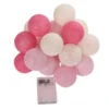 1 Set Of 20 LED Pink 5cm Cotton Ball Battery Powered String Lights Christmas Gift Home Wedding Party Girl Bedroom Decoration Outdoor Indoor Table -Dolce & Gabbana Sales Shop v382 pinkballbatt20 68333 00