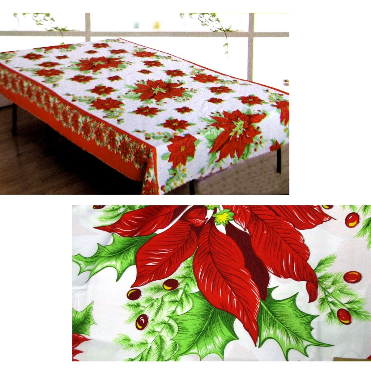 Christmas Rectangular Table Cloth NL18075 150x300cm 3 Christmas Rectangular Table Cloth NL18075 150x300cm
