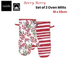 Ladelle Berry Berry Christmas Set Of 2 Oven Mitts 18 X 33 Cm -Dolce & Gabbana Sales Shop v442 lde ovenm berryberrysetof2 red sh 77662 01