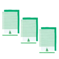 Ladelle Set Of 6 Christmas Xmas Festival Joyful Icons Cotton Tea Towels Christmas Tree