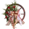 Christmas Red Wooden Wheel Wreath Front Door Hanging Garland Wall Decor(40*40cm) -Dolce & Gabbana Sales Shop v462 hg 162 02 101799 00