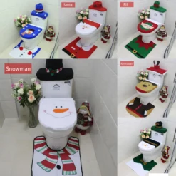 4pcs Christmas Toilet Seat Cover Rug Bathroom Set Santa Snowman Xmas Home Décor, Elf -Dolce & Gabbana Sales Shop v474 207257 104085 01