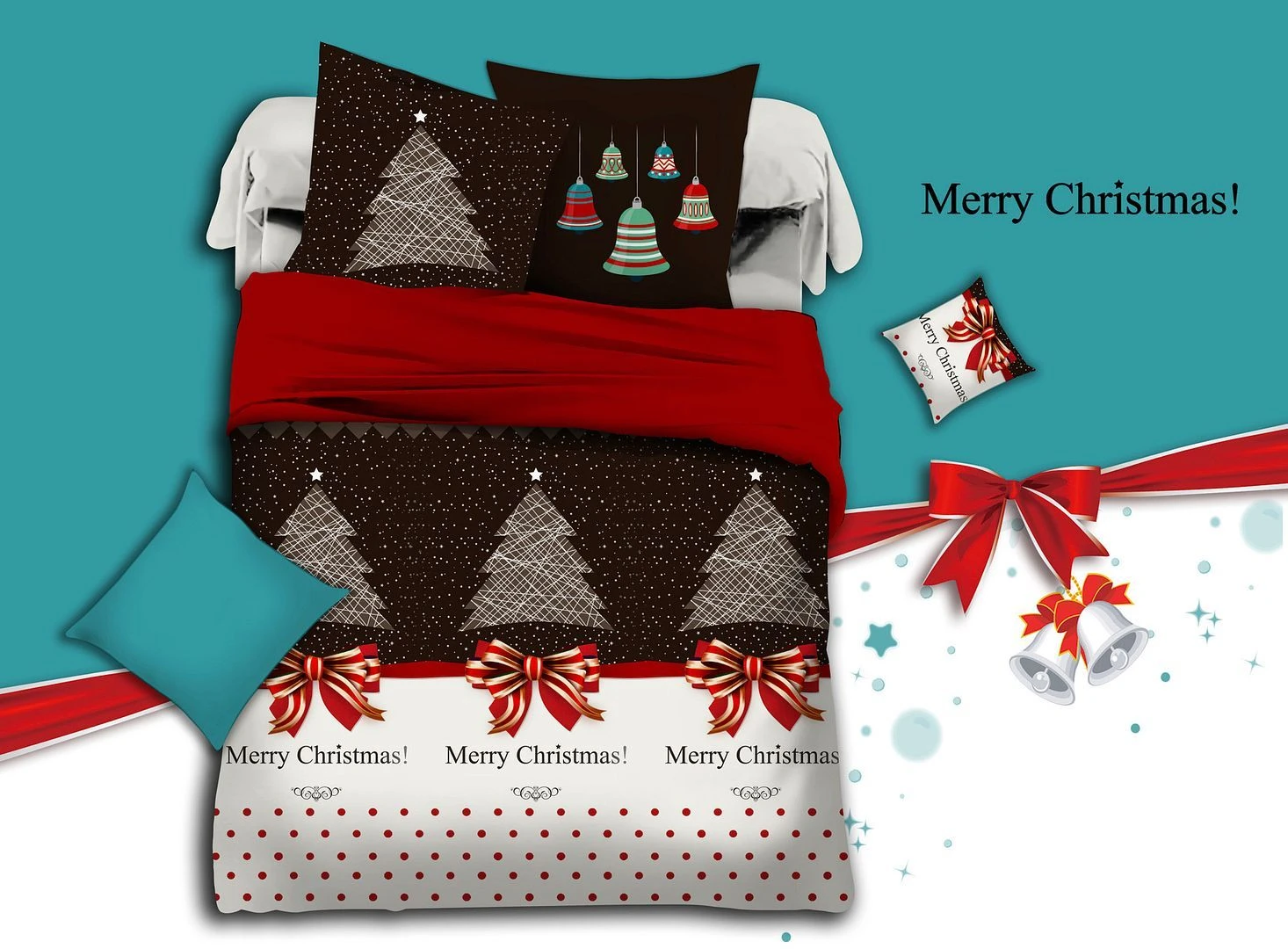 Merry King Single Size Christmas Quilt/Duvet Cover Set 4 Merry King Single Size Christmas Quilt/Duvet Cover Set - Image 2
