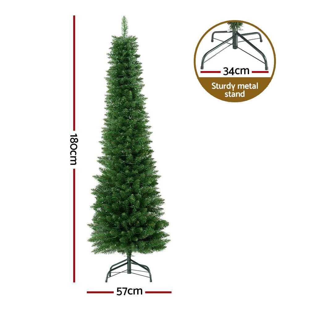 Jingle Jollys Christmas Tree 1.8m Pre-Lit 200 LED Lights Xmas Tree Decorations 4 Jingle Jollys Christmas Tree 1.8m Pre-Lit 200 LED Lights Xmas Tree Decorations - Image 2