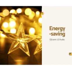 Jingle Jollys Solar Christmas Lights 80 LED 3M Icicle Light Star Decorations -Dolce & Gabbana Sales Shop xmas cur300 1m star warm 89809 02