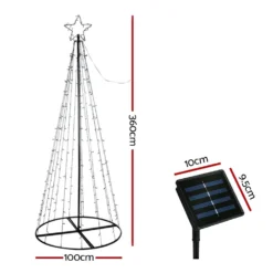 Jingle Jollys Solar Christmas Tree 3.6M 400 LED Xmas Tree Decor 8 Light Modes -Dolce & Gabbana Sales Shop xmas fairy solar 12ft 88658 01