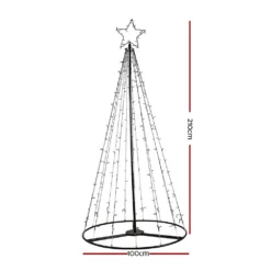 Jingle Jollys Solar Christmas Tree 2.1M Xmas Tree Decorations 8 Light Modes -Dolce & Gabbana Sales Shop xmas fairy solar 7ft warm 01