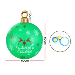 Jingle Jollys Christmas Inflatable Ball Bauble 60cm Outdoor Decoration Green 6 Jingle Jollys Christmas Inflatable Ball Bauble 60cm Outdoor Decoration Green -Dolce & Gabbana Sales Shop xmas inf bauble green 88780 01