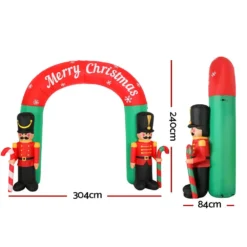 Jingle Jollys Christmas Inflatable Archwary Nutcracker 3M Illuminated Decorations -Dolce & Gabbana Sales Shop xmas inf door nut 10ft 88784 01