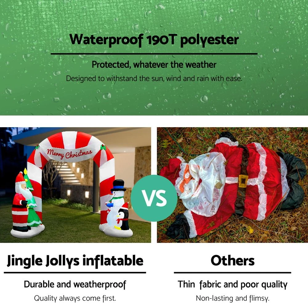 GENERIC Jingle Jollys Christmas Inflatable Archwary Santa 3M Illuminated Decorations 5 GENERIC Jingle Jollys Christmas Inflatable Archwary Santa 3M Illuminated Decorations - Image 3