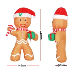 Jingle Jollys Christmas Inflatable Gingerbread Man 2.4M Illuminated Decorations 6 Jingle Jollys Christmas Inflatable Gingerbread Man 2.4M Illuminated Decorations -Dolce & Gabbana Sales Shop xmas inf ginger 8ft 88792 01