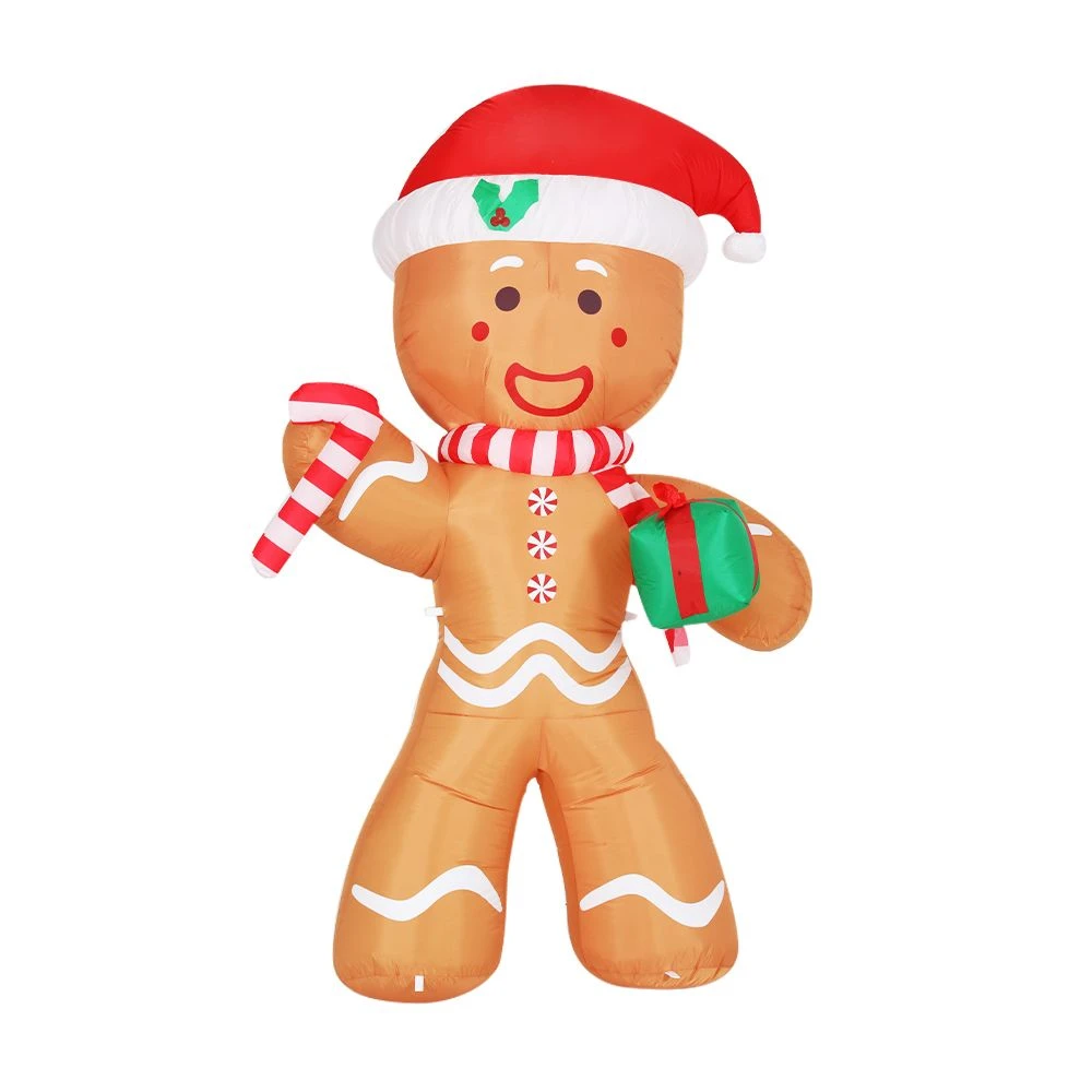 Jingle Jollys Christmas Inflatable Gingerbread Man 2.4M Illuminated Decorations 5 Jingle Jollys Christmas Inflatable Gingerbread Man 2.4M Illuminated Decorations - Image 3