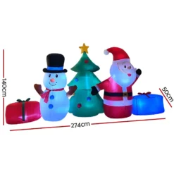 Jingle Jollys Christmas Inflatable Tree Snowman 2.7M Illuminated Decorations 6 Jingle Jollys Christmas Inflatable Tree Snowman 2.7M Illuminated Decorations -Dolce & Gabbana Sales Shop xmas inf san sno 9ft 01