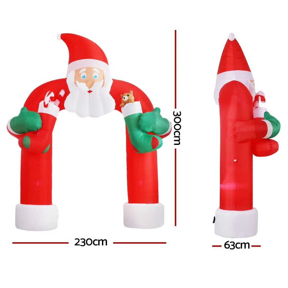 Jingle Jollys Christmas Inflatable Santa Archway 2.3M Outdoor Decorations Lights 4 Jingle Jollys Christmas Inflatable Santa Archway 2.3M Outdoor Decorations Lights - Image 2