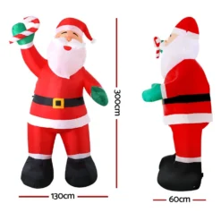 Jingle Jollys Christmas Inflatable Santa 3M Illuminated Decorations -Dolce & Gabbana Sales Shop xmas inf smilsan 10ft 01