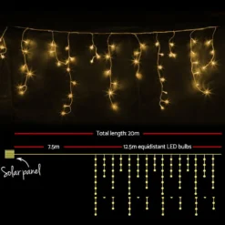 Jingle Jollys 12.5M Solar Christmas Lights Icicle String Light Warm White -Dolce & Gabbana Sales Shop xmas led 500 ic warm sla 02