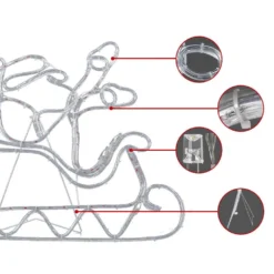 Jingle Jollys Christmas Lights Reindeer Sleigh 806 LED Decorations -Dolce & Gabbana Sales Shop xmas mot d san deer mc 02