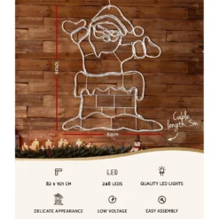 Jingle Jollys Christmas Lights 101cm Santa 248 LED Decorations -Dolce & Gabbana Sales Shop xmas mot d santa red 89816 02