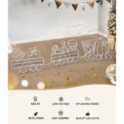 Jingle Jollys Christmas Lights 210cm Train 631 LED Decorations -Dolce & Gabbana Sales Shop xmas mot d train mc 02