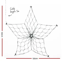 GENERIC Jingle Jollys Christmas Lights Motif LED Star Net Waterproof Outdoor Colourful -Dolce & Gabbana Sales Shop xmas mot star mc 01